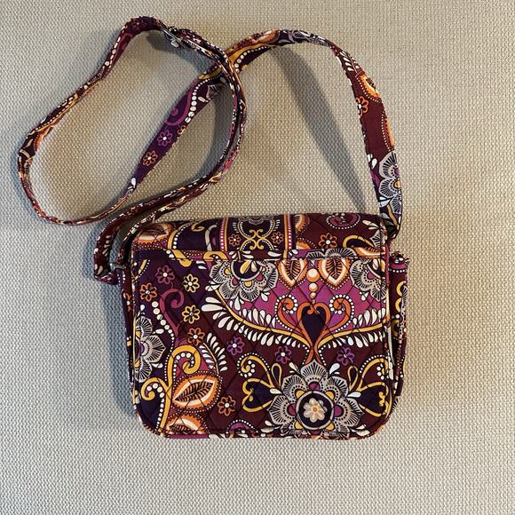 Vera Bradley Handbags - VERS BRADLEY | Sunset Floral Cotton Purse 9” x 6.5” Cross Body Adjustable Strap